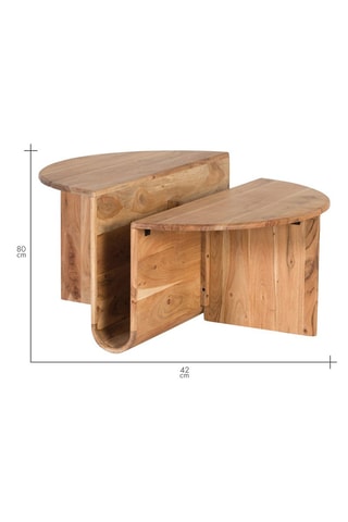 Table basse en acacia - 80 x 42 x 80 cm