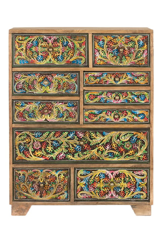 Commode 14 tiroirs en manguier - 70 x 90 x 30 cm