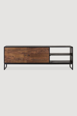 Meuble TV 2 portes en bois de rose et manguier - 50 x 150 x 40 cm
