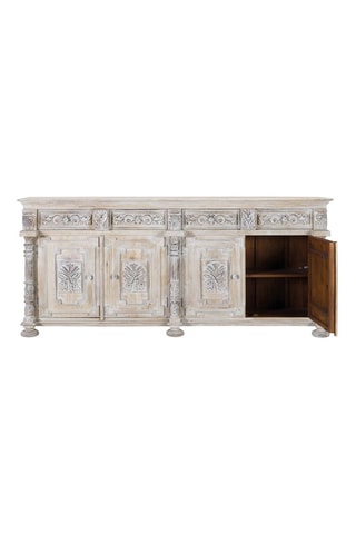 Buffet 4 portes en manguier - 225 x 100 x 45 cm
