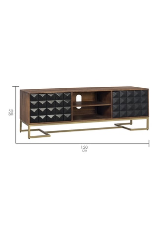 Meuble TV 2 portes en manguier - 50 x 150 x 40 cm