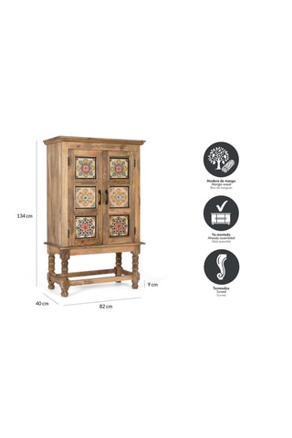Armoire 2 portes en manguier - 82 x 134 x 40 cm