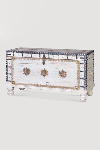 Coffre en manguier et bronze - 100 x 40 x 57 cm