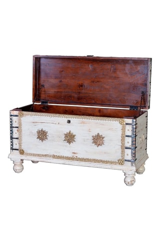 Coffre en manguier et bronze - 100 x 40 x 57 cm