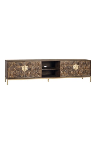 Meuble TV 4 portes en manguier - 190 x 50 x 40cm