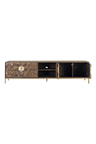 Meuble TV 4 portes en manguier - 190 x 50 x 40cm