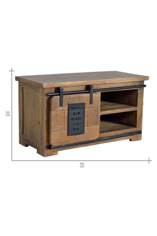 Meuble TV 1 porte en manguier - 90 x 40 x 50 cm