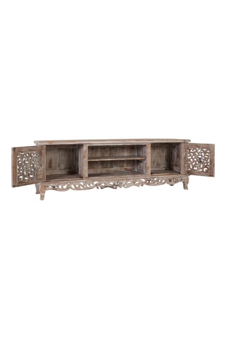 Meuble TV 2 portes en teck - 190 x 64 x 42 cm