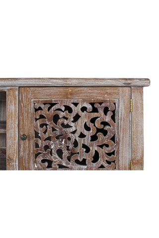 Meuble TV 2 portes en teck - 190 x 64 x 42 cm