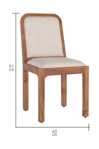 2 chaises en acacia - 45 x 91 x 58 cm
