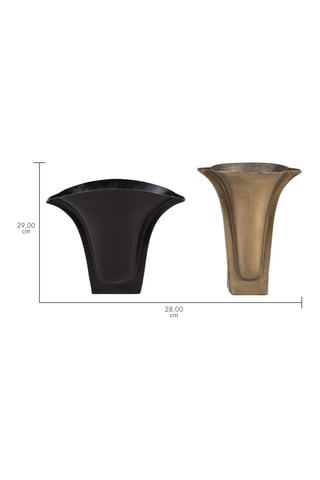 2 vases - 39 cm - Noir et doré