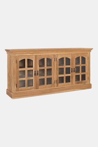 Buffet 4 portes en teck et bois - 180 x 87 x 40 cm