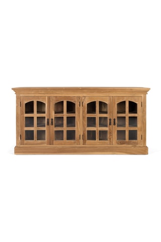 Buffet 4 portes en teck et bois - 180 x 87 x 40 cm