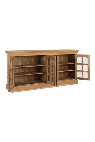 Buffet 4 portes en teck et bois - 180 x 87 x 40 cm