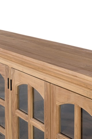 Buffet 4 portes en teck et bois - 180 x 87 x 40 cm