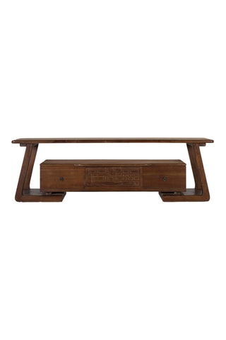 Meuble TV 2 tiroirs en teck - 180 x 56 x 35 cm