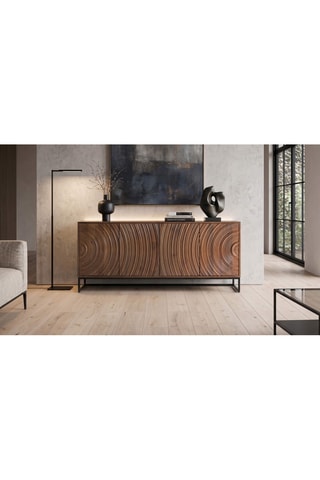 Buffet 4 portes en manguier - 75 x 170 x 40 cm