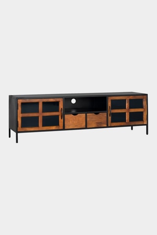 Meuble TV 2 portes et 2 tiroirs en manguier - 180 x 56 x 40 cm