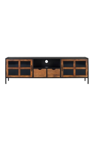 Meuble TV 2 portes et 2 tiroirs en manguier - 180 x 56 x 40 cm