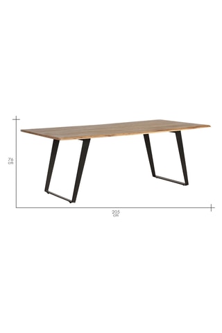 Table à manger en acacia - 205 x 76 x 100 cm