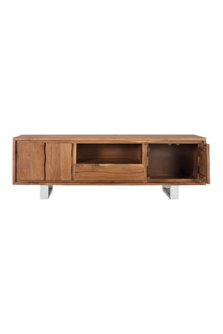 Meuble TV 4 portes en acacia massif - 170 x 56 x 40 cm