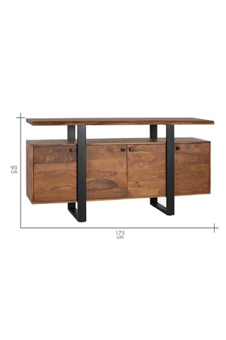 Buffet 4 portes en bois - 175 x 45 x 90 cm