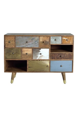 Commode 5 tiroirs en manguier - 110 x 40 x 80 cm