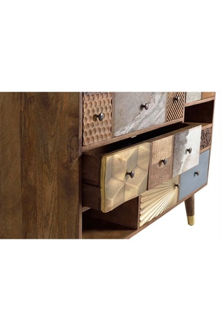 Commode 5 tiroirs en manguier - 110 x 40 x 80 cm