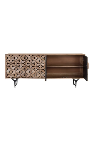 Buffet 4 portes en manguier - 177 x 74 x 40 cm