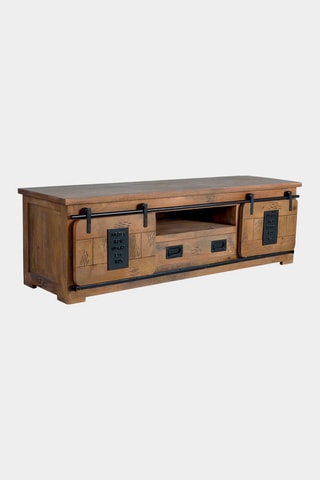 Meuble de TV 2 portes en acacia - 180 x 55 x 50 cm
