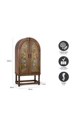 Armoire 2 portes en manguier - 83 x 160 x 40 cm