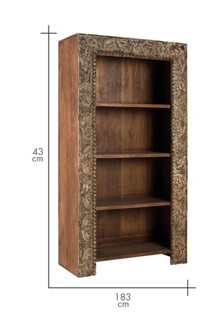 Bibliothèque en manguier - 98 x 183 x 43 cm