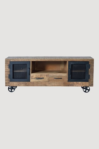 Meuble TV 2 portes en manguier - 150 x 38 x 60 cm