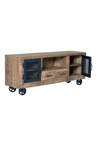 Meuble TV 2 portes en manguier - 150 x 38 x 60 cm
