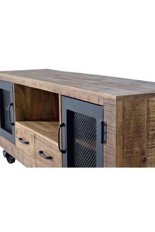 Meuble TV 2 portes en manguier - 150 x 38 x 60 cm