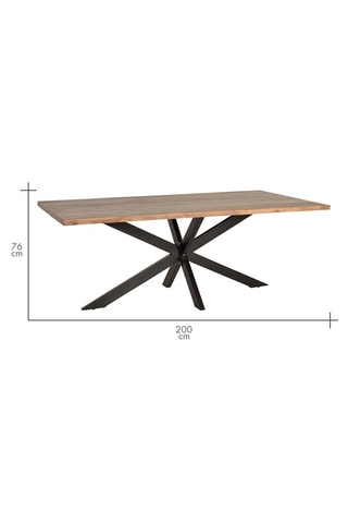 Table à manger en acacia - 200 x 76 x 100 cm