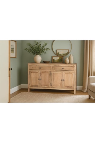 Buffet 4 portes en bois de mindi - 140 x 82 x 40 cm