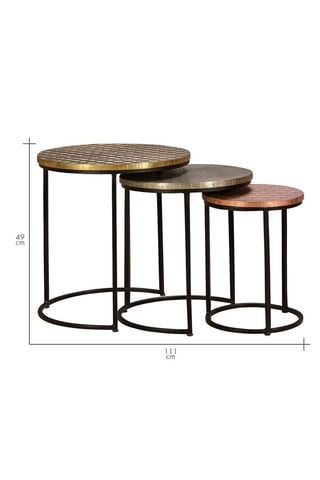 3 tables gigognes - 45 x 49 x 45 cm/38 x 44 x 38 cm/28 x 39 x 28 cm