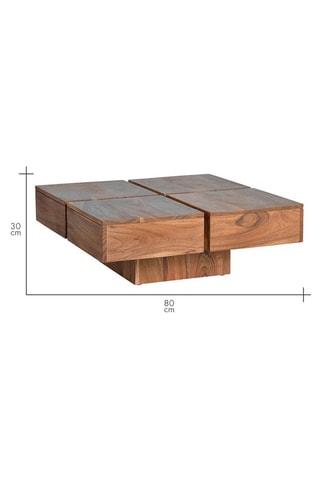 Table basse en acacia - 178 x 40 x 178 cm