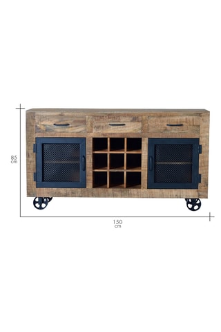 Buffet 2 portes en manguier - 150 x 38 x 85 cm