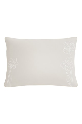 Federa in percalle di cotone Narkis- Blanc- 50 x 70 cm