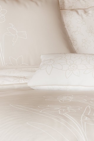 Parure copripiumino in percalle di cotone Narkis- Beige
