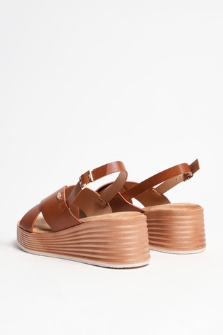 Sandalen met Sleehak - Camel