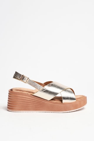 Sandalen met Sleehak - Goudkleurig