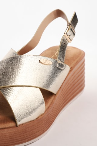 Sandalen met Sleehak - Goudkleurig
