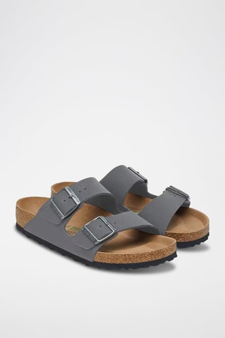 Mules en cuir nubuck - Gris