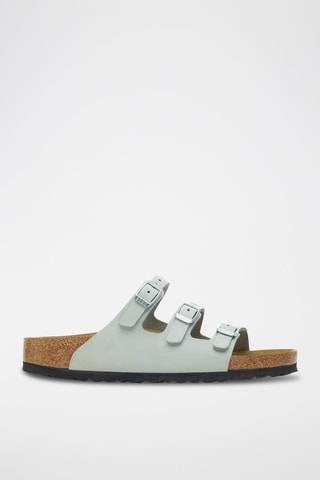 Mules en cuir nubuck - Gris