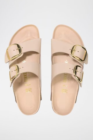 Mules vernies en cuir - Beige