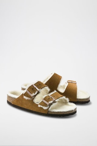 Mules fourrées en nubuck Arizona - Marron