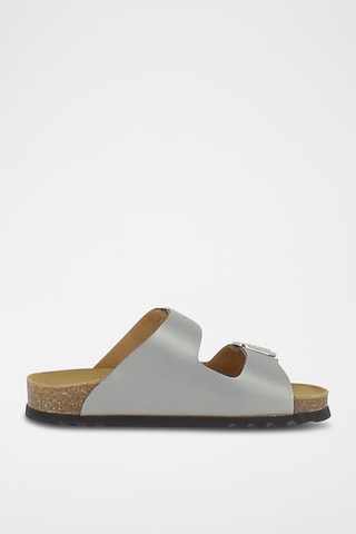 Mules en cuir Noelle Gris